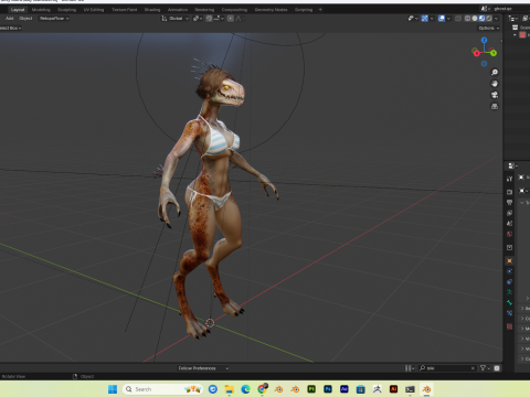 Female Lizard PBR 4K Low-Poly 3D 模型