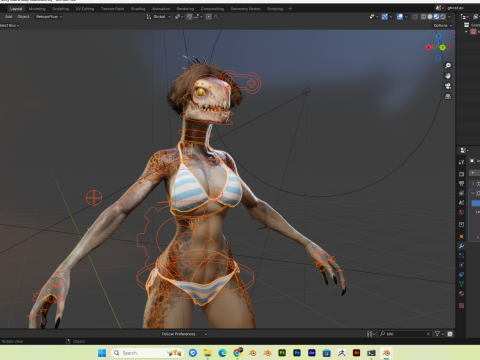 Female Lizard PBR 4K Low-Poly 3D 模型