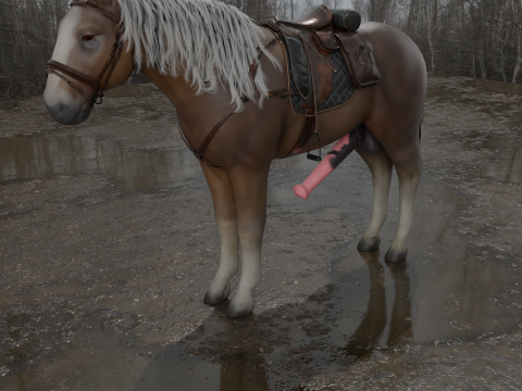 Horse PBR 4K Full Rigged 3D 模型