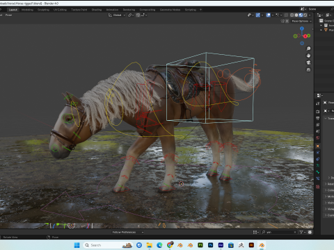 Horse PBR 4K Full Rigged Modelo 3D