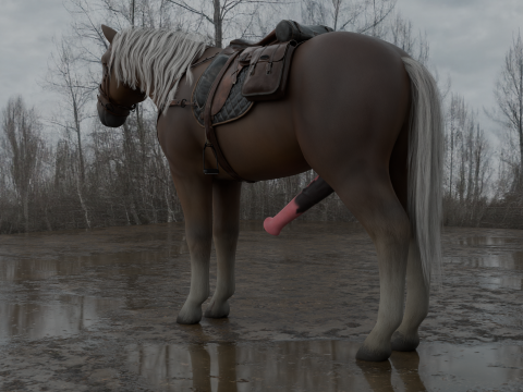 Horse PBR 4K Full Rigged Modelo 3D