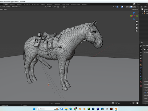Horse PBR 4K Full Rigged Modelo 3D
