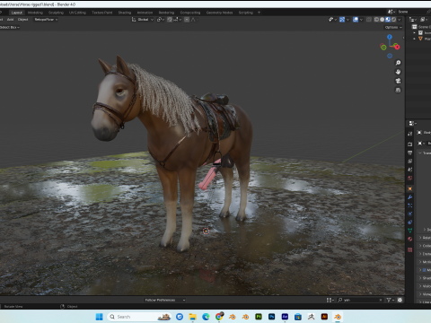 Horse PBR 4K Full Rigged Modelo 3D