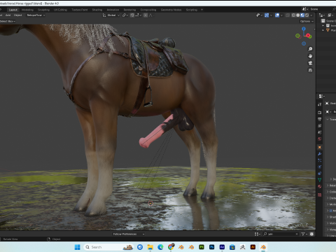 Horse PBR 4K Full Rigged Modelo 3D