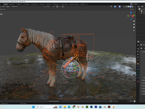Horse PBR 4K Full Rigged Modelo 3D
