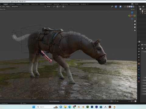 Horse PBR 4K Full Rigged Modelo 3D
