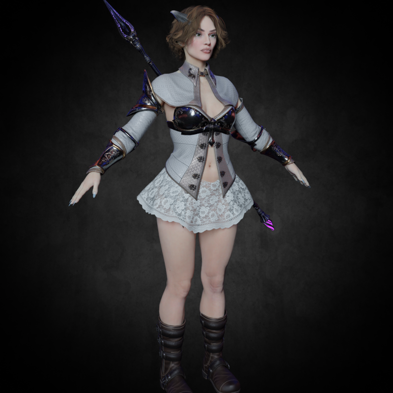 Women - The Witch PBR 8K Low-Poly Model 3D .c4d .max .obj .3ds .fbx .stl .blend
