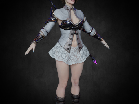 Women - The Witch PBR 8K Low-Poly Modelo 3D