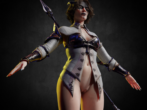 Women - The Witch PBR 8K Low-Poly Model 3D
