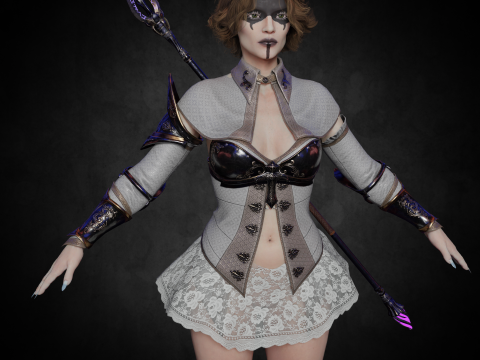 Women - The Witch PBR 8K Low-Poly Model 3D