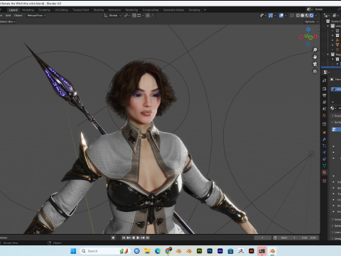 Women - The Witch PBR 8K Low-Poly Model 3D
