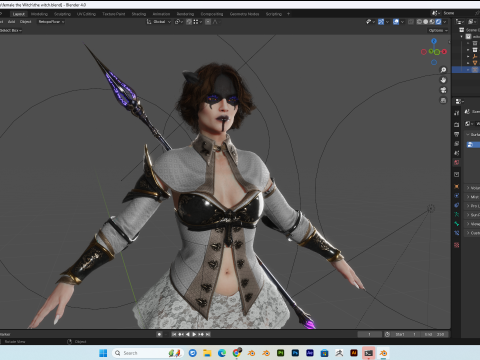 Women - The Witch PBR 8K Low-Poly Model 3D