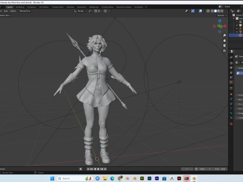 Women - The Witch PBR 8K Low-Poly Model 3D