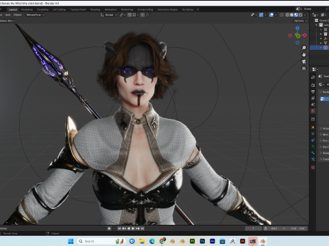 Women - The Witch PBR 8K Low-Poly Model 3D