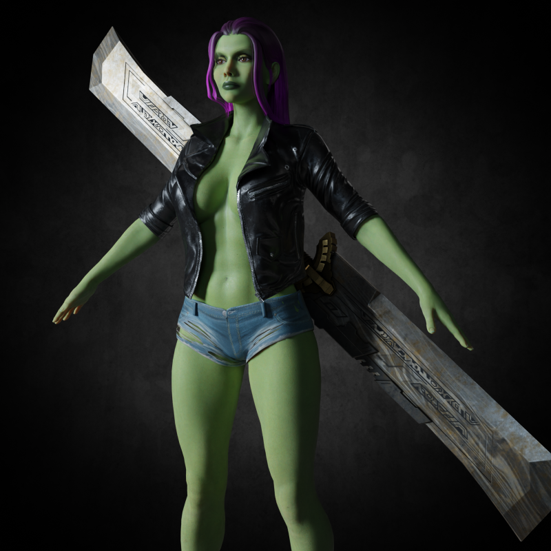 Female Alien PBR 8K Low-Poly Modelo 3D .c4d .max .obj .3ds .fbx .stl .blend