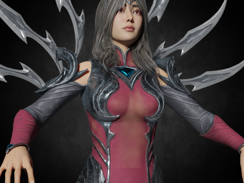 Female - Irelia Fanart PBR 8K 3Dモデル