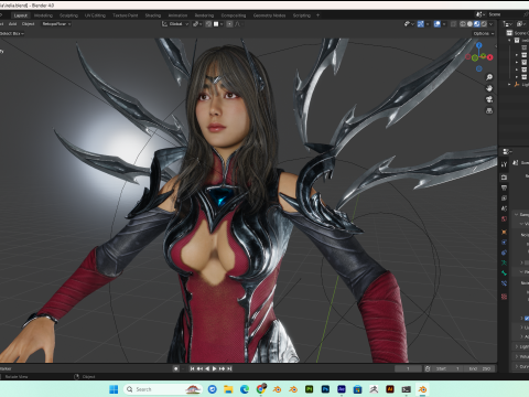 Female - Irelia Fanart PBR 8K Modello 3D