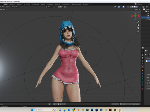 Cute Girl PBR 8K Full Rigged Low-Poly 3D Modell