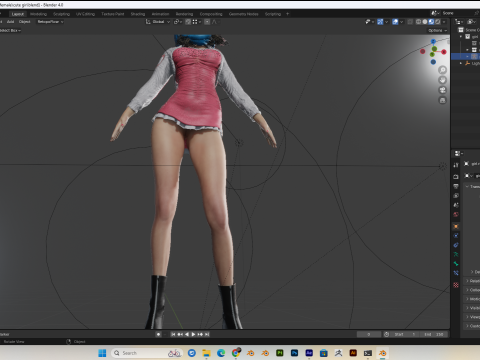 Cute Girl PBR 8K Full Rigged Low-Poly 3D Modell