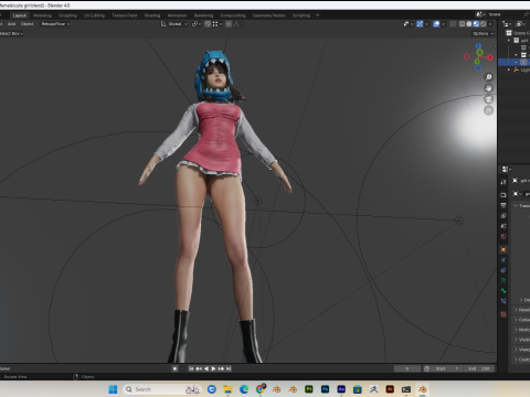 Cute Girl PBR 8K Full Rigged Low-Poly 3D Modell