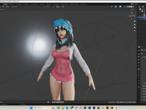 Cute Girl PBR 8K Full Rigged Low-Poly 3D Modell