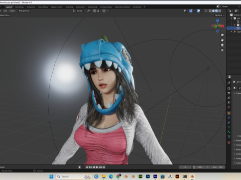 Cute Girl PBR 8K Full Rigged Low-Poly 3D Modell