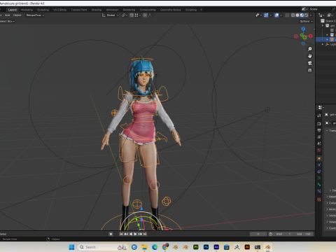 Cute Girl PBR 8K Full Rigged Low-Poly 3D Modell