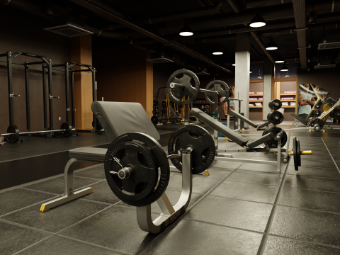 Gym center scene blender 40 eevee and cycles 3Dモデル