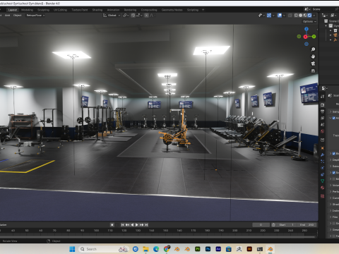 School Gym Scene Blender 40 Eevee and Cycles 3D-Modell