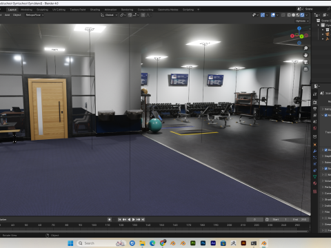 School Gym Scene Blender 40 Eevee and Cycles 3D-Modell