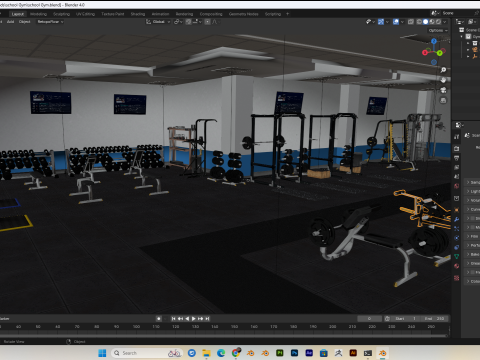 School Gym Scene Blender 40 Eevee and Cycles 3D-Modell