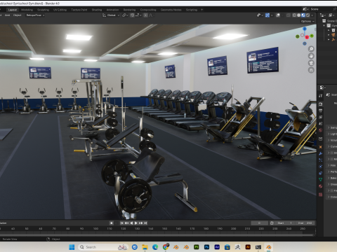 School Gym Scene Blender 40 Eevee and Cycles 3D-Modell