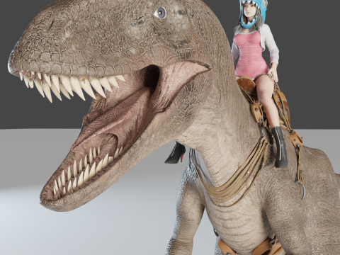 Dinosaur T-Rex PBR 8K High Details Rigged Modello 3D