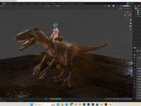 Dinosaur T-Rex PBR 8K High Details Rigged 3D Модель