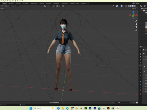 Asian School Girl PBR 8k Rigged 3Dモデル