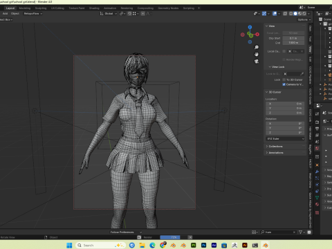 Asian School Girl PBR 8k Rigged 3Dモデル