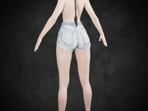 Asian School Girl PBR 8k Rigged 3Dモデル