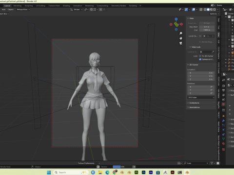 Asian School Girl PBR 8k Rigged 3Dモデル