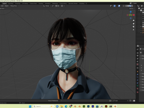 Asian School Girl PBR 8k Rigged 3Dモデル