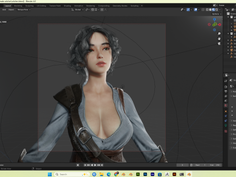 Female Hunter PBR 8K Rigged 3D Model