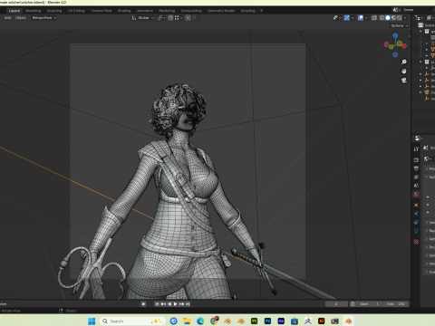 Female Hunter PBR 8K Rigged 3D Model
