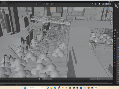 Japan City Street Scene Blender 40 Eevee and Cycles 3D मॉडल