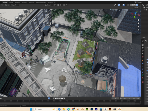 Japan City Street Scene Blender 40 Eevee and Cycles 3D मॉडल