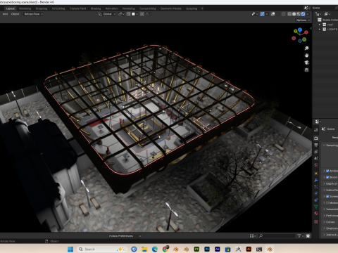 Boxing Room Scene Blender 40 Eevee and Cycles 3Dモデル