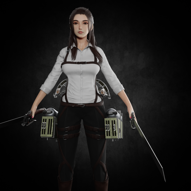 Attack on Titan - Girl PBR 8K Rigged 3Dモデル .c4d .max .obj .3ds .fbx .stl .blend
