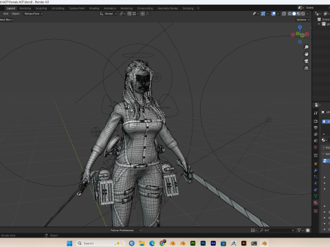 Attack on Titan - Girl PBR 8K Rigged 3Dモデル