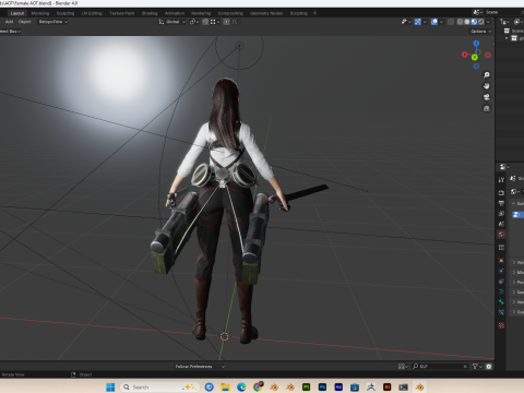 Attack on Titan - Girl PBR 8K Rigged 3Dモデル