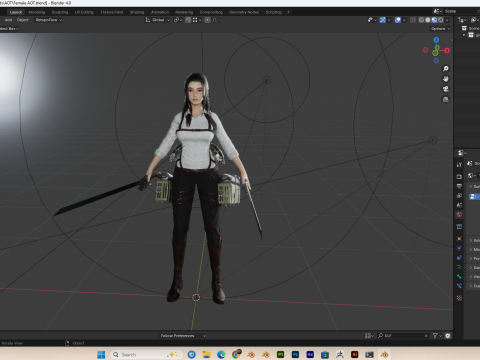 Attack on Titan - Girl PBR 8K Rigged 3Dモデル
