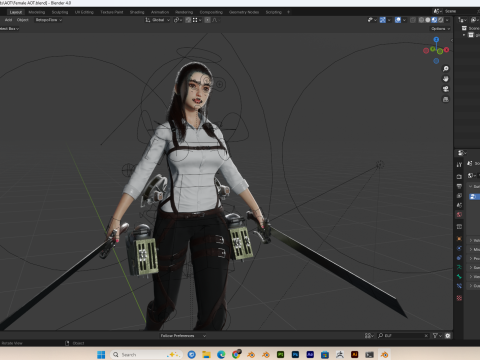 Attack on Titan - Girl PBR 8K Rigged 3Dモデル