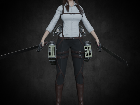 Attack on Titan - Girl PBR 8K Rigged 3Dモデル